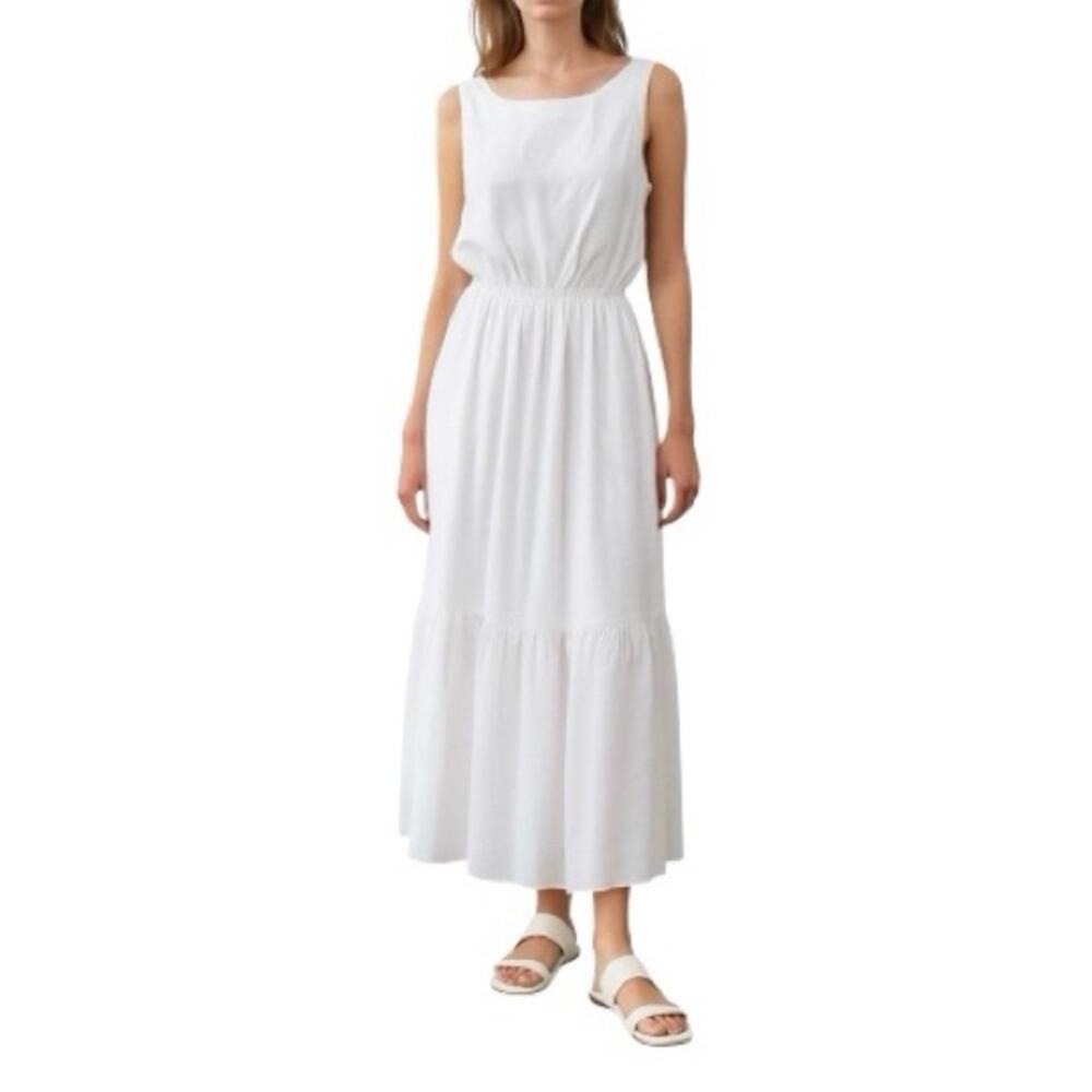 Banana Republic White Sleeveless Maxi Dress